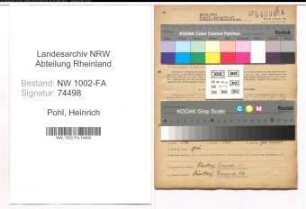 Entnazifizierung Heinrich Pohl, geb. 18.07.1898 (Einzelhandel)