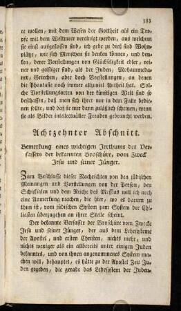 383-392, Achtzehnter Abschnitt. Bemerkungen eines wichtigen Irrthums des Verfassers der bekannten Broschüre, ...