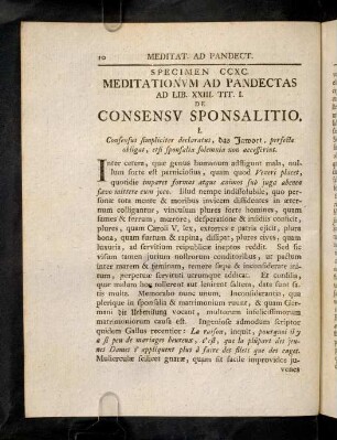 10-23, Sp. 290. De Consensu sponsalitio