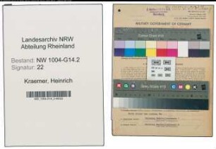 Entnazifizierung Heinrich Kraemer , geb. 05.12.1909 (Betriebsleiter)
