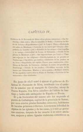 Capítulo IV. Gobierno de D. Fernando de Silva ...
