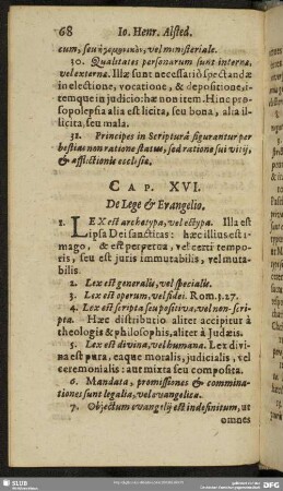 Cap. XVI. De Lege & Evangelio
