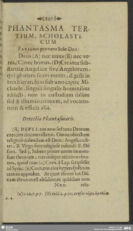 Phantasma Tertium, Scholasticum