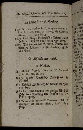 G) Miscellanea eccles.