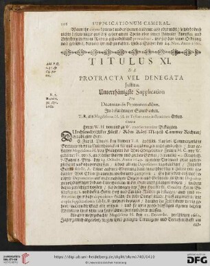 Titulus XI. De protracta vel denegata Justitia