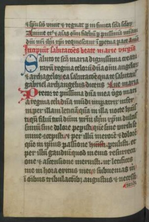 Quinque salutationes BMV, lat. mit schwed. Gebeten