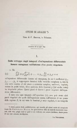 Studii di analisi.