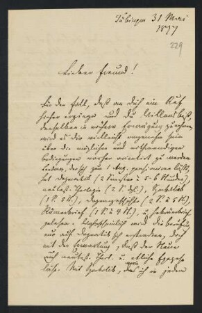 229r-230v, Brief: Tübingen 31. Mai 1877