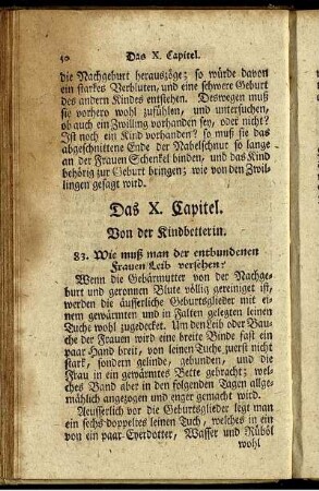 Das X. Capitel. Von der Kindbetterin.