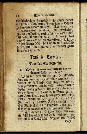 Das X. Capitel. Von der Kindbetterin.