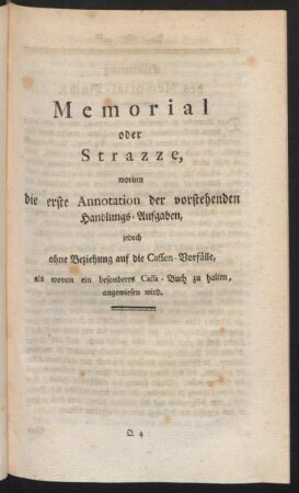 Memorial oder Strazze, ...