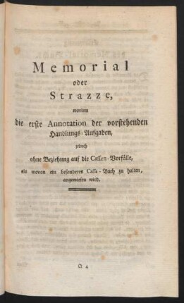 Memorial oder Strazze, ...