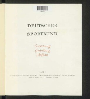 Deutscher Sportbund : Entstehung, Gründung, Aufbau