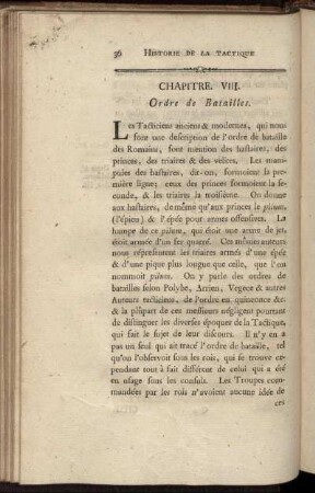 Chapitre VIII. Ordre de Batailles.