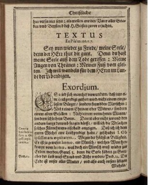 Textus Ex Psalm 116. v.7.