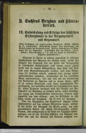 B. Sachsens Bergbau und Hüttenbetrieb