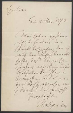 Karl Richard Lepsius, Brief
