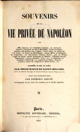 Souvenirs de la vie privée de Napoléon, 2