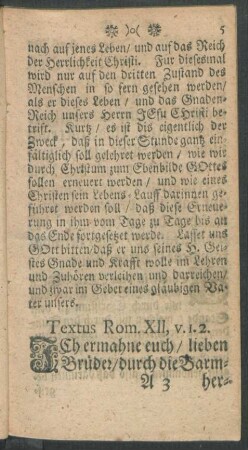 Textus Rom. XII, v. 1.2.