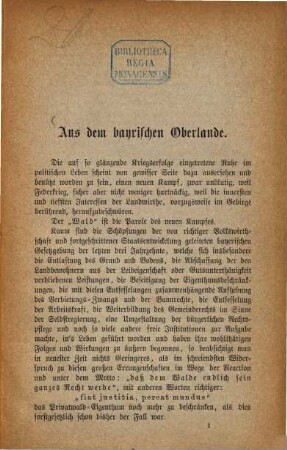 Aus dem bayrischen Oberlande