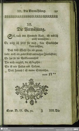XII. Die Vermählung