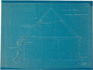 Bestelmeyer, German; Bonn (Nordrhein-Westfalen), Mühlheimerplatz; Verwaltungsgebäude - Mappe 2: Dachkonstruktion, Dachstuhl (Schnitt)