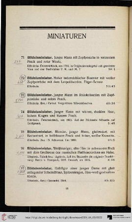 Miniaturen (Nr. 71-79)
