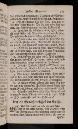 383-385, Auf ein Gedaechtniß-Fest der Kirche (315)