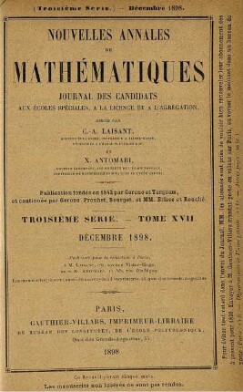 Troisième Série. Tome XVII. Décembre 1898.