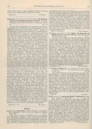 443-444 [Rezension] Kalkoff, Paul, Die Miltitziade. Eine krit. Nachlese zur Geschichte des Ablaßstreites