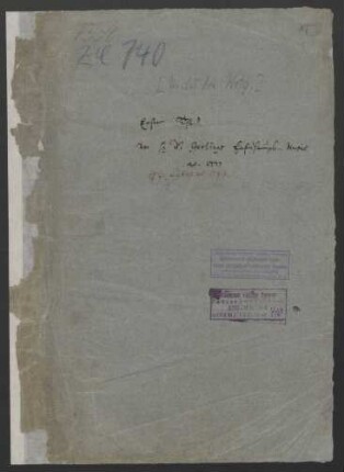 Einführungsmusik Gerling 1777; V (4), Coro, orch, bc; BR-CPEB Fp 54, Fp 54.1; H 821h; Wq deest : Mache dich auf, werde Licht