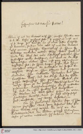 Korrespondenz Eduard Karl August Riehm / Carl Ullmann: Brief von Eduard Karl August Riehm an Carl Ullmann