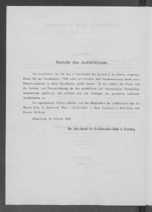 Bericht des Aufsichtsrats.