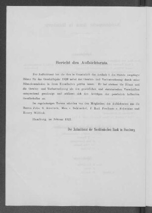 Bericht des Aufsichtsrats.