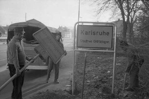 Eingemeindung der Gemeinde Grötzingen nach Karlsruhe mit Wirkung vom 1. Januar 1974