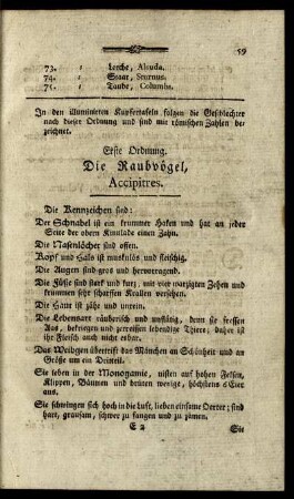 Erste Ordnung. Die Raubvögel, Accipitres.