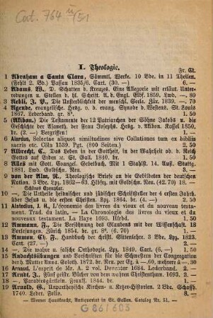 Antiquarisches Verzeichniß von Werner Hausknecht in St. Gallen. 51. [ca. 1881]