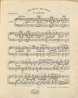 Buch der Lieder = Poésies : für Piano allein, 4. Le roi de Thule