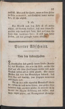 Vierter Abschnitt. Von den Leidenschaften