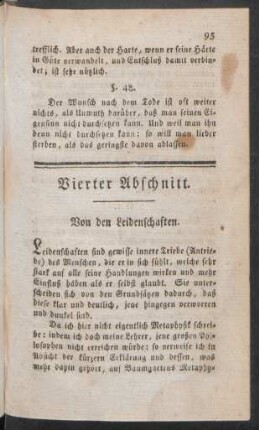 Vierter Abschnitt. Von den Leidenschaften