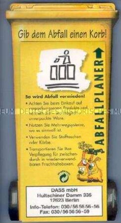 Werbeschrift für Abfallvermeidung und Recycling