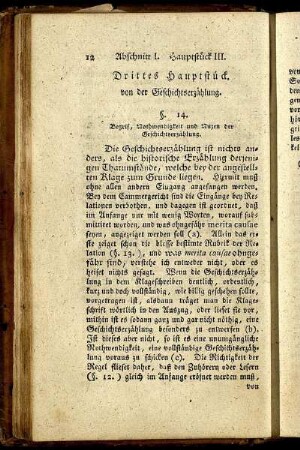 Drittes Hauptstück. von der Geschichtserzählung.