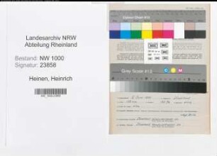 Entnazifizierung Heinrich Heinen, geb. 05.06.1899 (Reg.Angest.)