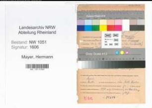 Entnazifizierung Hermann Mayer , geb. 10.07.1892 (Tierarzt)
