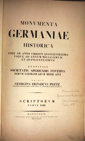 Monumenta Germaniae Historica : inde ab anno Christi quingentesimo usque ad annum millesimum et quingentesimum, 19. Annales aevi Suevici