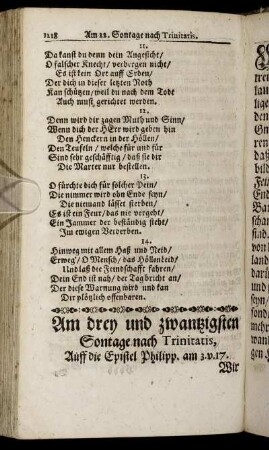 Am drey und zwantzigsten Sontage nach Trinitatis.