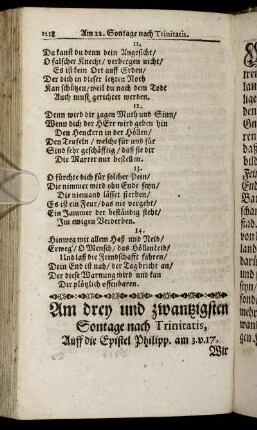 Am drey und zwantzigsten Sontage nach Trinitatis.