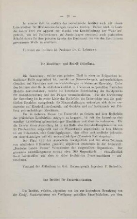 Das Institut für Zuckerfabrikation