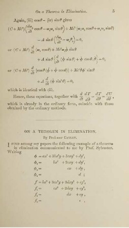 On the theorem in elimination.