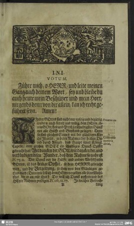 Leichenpredigt : Votum, [Prooemium], Textus, [Exordium], Tractatio